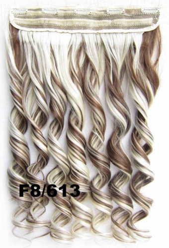 Prodlužování vlasů a účesy - Clip in pás vlasů - lokny 55 cm - odstín F8/613