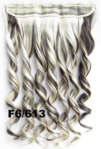 Prodlužování vlasů a účesy - Clip in pás vlasů - lokny 55 cm - odstín F6/613