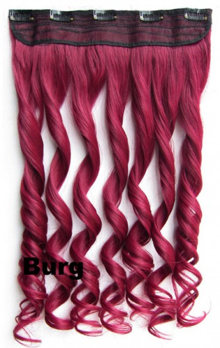 Prodlužování vlasů a účesy - Clip in pás vlasů - lokny 55 cm - odstín BURG