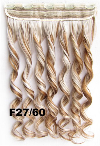 Prodlužování vlasů a účesy - Clip in pás vlasů - lokny 55 cm - odstín F27/60