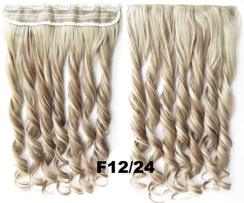 Prodlužování vlasů a účesy - Clip in pás vlasů - lokny 55 cm - odstín F12/24