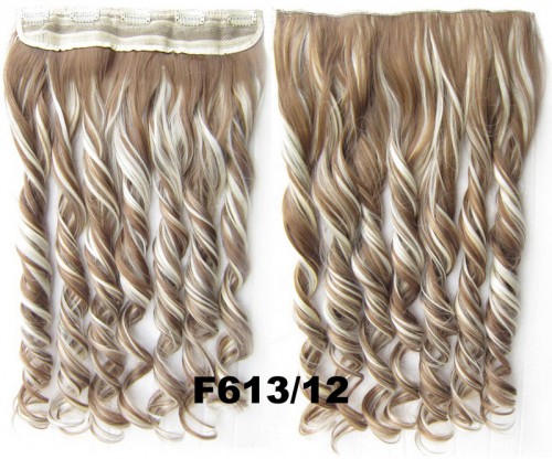 Prodlužování vlasů a účesy - Clip in pás vlasů - lokny 55 cm - odstín F613/12