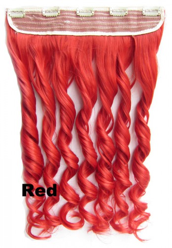 Prodlužování vlasů a účesy - Clip in pás vlasů - lokny 55 cm - odstín RED