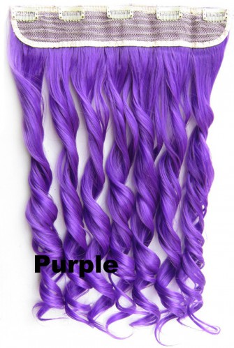 Prodlužování vlasů a účesy - Clip in pás vlasů - lokny 55 cm - odstín Purple