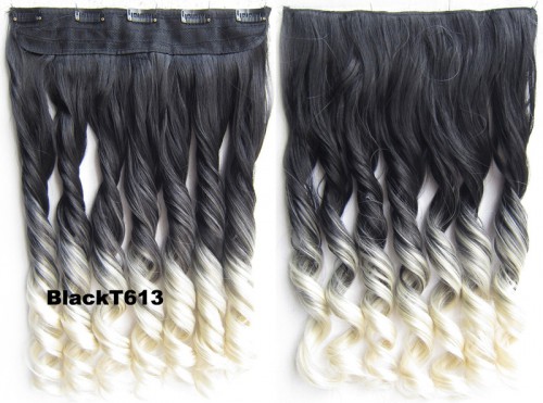 Prodlužování vlasů a účesy - Clip in pás - lokny - ombre - odstín Black T 613
