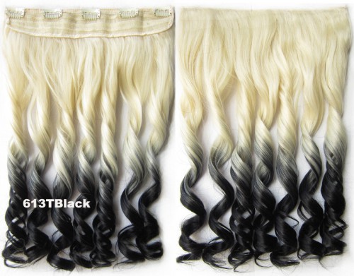 Prodlužování vlasů a účesy - Clip in pás - lokny - ombre - odstín 613 T Black