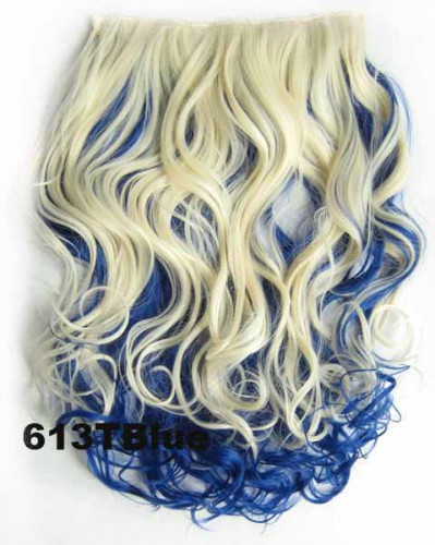Prodlužování vlasů a účesy - Clip in pás - lokny - ombre - odstín 613 T Blue