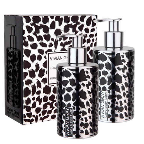 Krása - Dárková sada VIVIAN GRAY Silver Safari - tekuté mýdlo + tělové mléko 250 ml