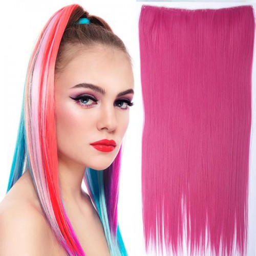 Prodlužování vlasů a účesy - Clip in vlasy - 60 cm dlouhý pás vlasů - odstín Peach Pink
