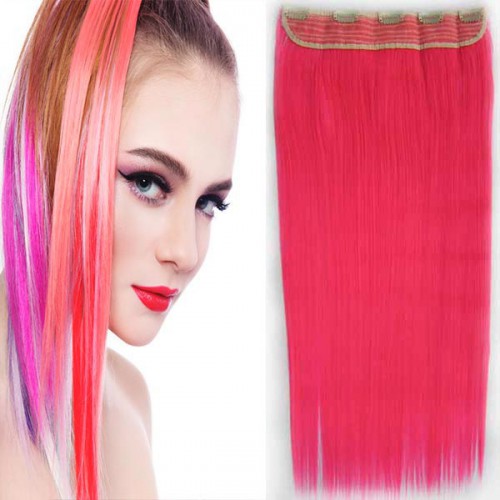 Prodlužování vlasů a účesy - Clip in vlasy - 60 cm dlouhý pás vlasů - odstín Pink
