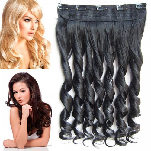 Prodlužování vlasů a účesy - Clip in pás vlasů - lokny 55 cm - odstín 1B