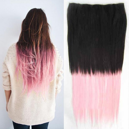 Prodlužování vlasů a účesy - Clip in vlasy - 60 cm dlouhý pás vlasů - ombre styl - odstín 2 T Light Pink