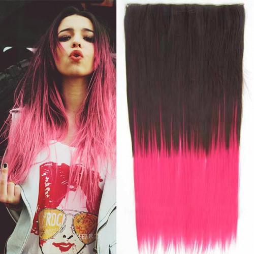 Prodlužování vlasů a účesy - Clip in vlasy - 60 cm dlouhý pás vlasů - odstín 2/30 s konci Pink