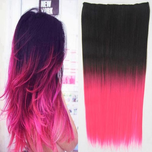 Prodlužování vlasů a účesy - Clip in vlasy - 60 cm dlouhý pás vlasů - ombre styl - odstín 2 T Pink