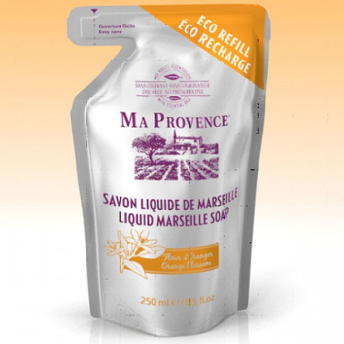 Kosmetika a zdraví - Bio mýdlo tekuté Marseille Pomeranč - náhradní náplň 250 ml