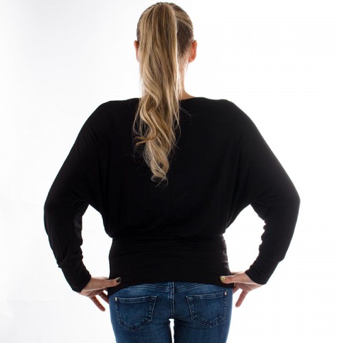 Dámská móda a doplňky - Stylová černá halenka s motýlími rukávy