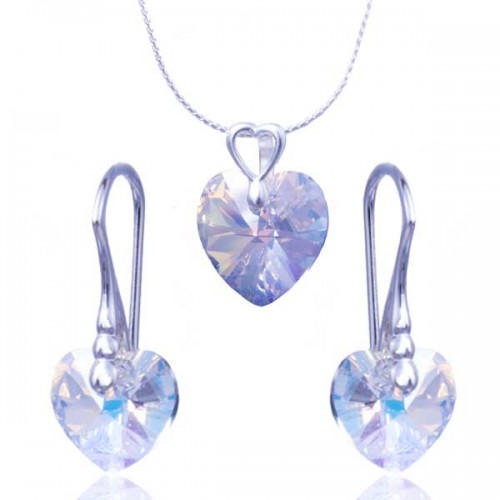 Dámská móda a doplňky - Souprava Swarovski elements – srdce - Crystal AB