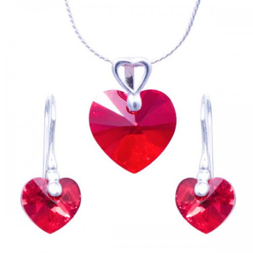 Dámská móda a doplňky - Souprava Swarovski elements – srdce - Light Siam AB