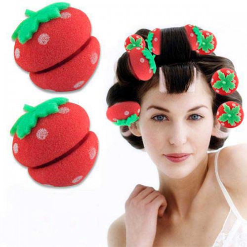 Prodlužování vlasů a účesy - Sada 12-ti pěnových natáček - jahody