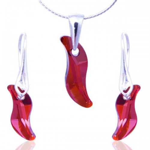 Dámská móda a doplňky - Souprava Swarovski elements – Wave - Red Magma
