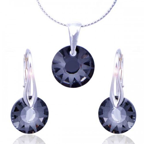 Dámská móda a doplňky - Souprava Swarovski elements – Sun - Silver Night
