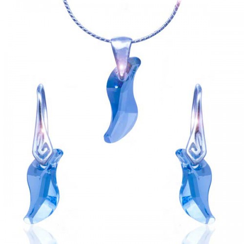 Dámská móda a doplňky - Souprava Swarovski elements – Wave - Aquamarine