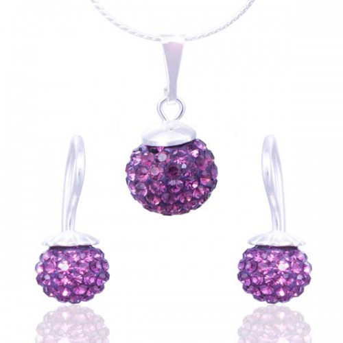 Dámská móda a doplňky - Souprava Swarovski elements – Koule s šatony - Amhetyst