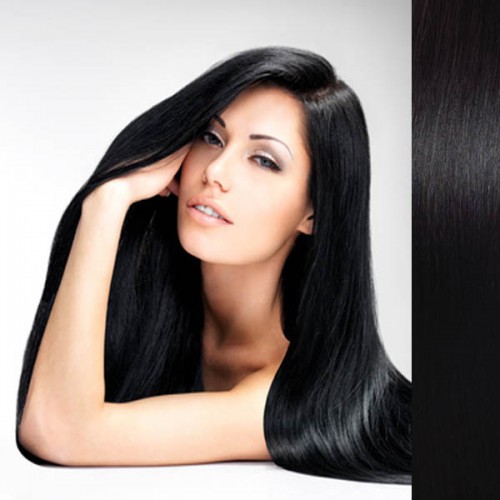 Prodlužování vlasů a účesy - Clip in vlasy lidské – Remy 105 g - pás vlasů - odstín 1#