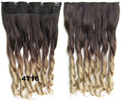 Prodlužování vlasů a účesy - Clip in pás - lokny - ombre - odstín 4 T 16