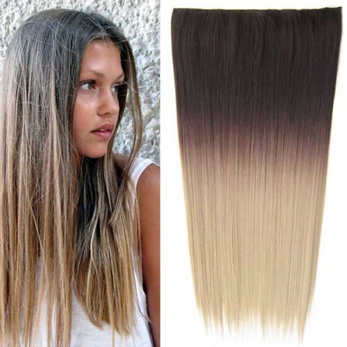 Prodlužování vlasů a účesy - Clip in vlasy - 60 cm dlouhý pás vlasů - ombre styl - odstín 4 T 16