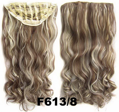 Prodlužování vlasů a účesy - Clip in pás vlasů - Jessica 60 cm vlnitý - odstín F613/8