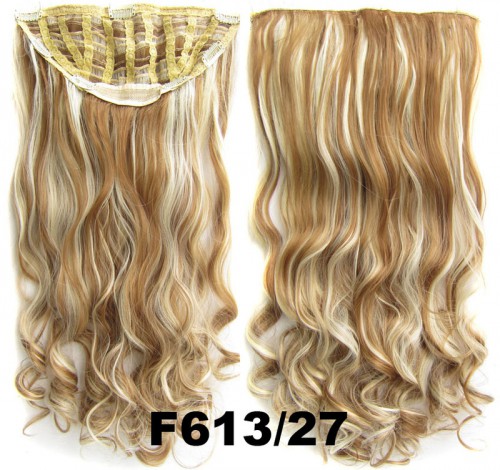 Prodlužování vlasů a účesy - Clip in pás vlasů - Jessica 60 cm vlnitý - odstín F613/27