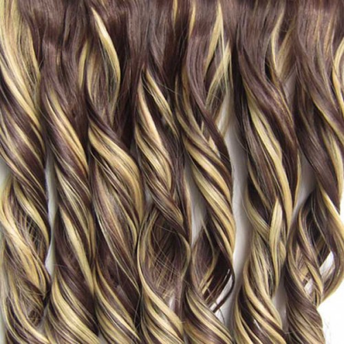 Prodlužování vlasů a účesy - Clip in pás vlasů - lokny 55 cm - odstín F22/4