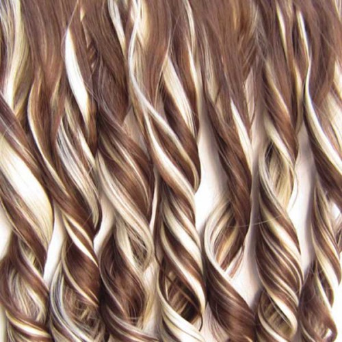 Prodlužování vlasů a účesy - Clip in pás vlasů - lokny 55 cm - odstín F613/8