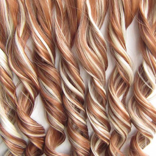 Prodlužování vlasů a účesy - Clip in pás vlasů - lokny 55 cm - odstín F613/30