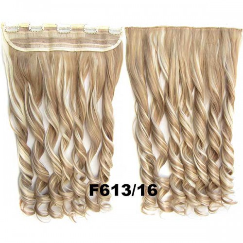 Prodlužování vlasů a účesy - Clip in pás vlasů - lokny 55 cm - odstín F613/16