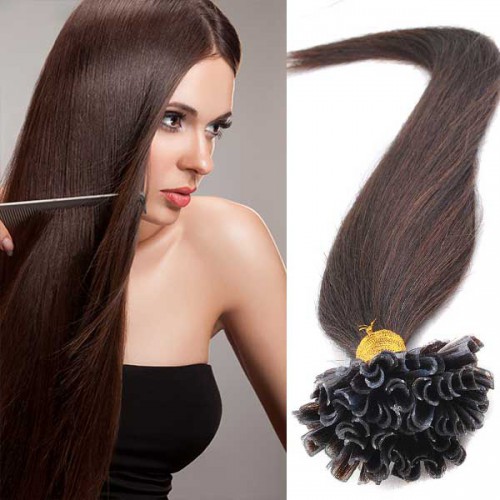 Prodlužování vlasů a účesy - Vlasy keratin kvalita Remy AAA 51 cm, 100 ks - odstín 2