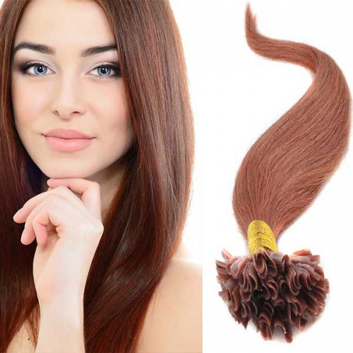 Prodlužování vlasů a účesy - Vlasy keratin kvalita Remy AAA 51 cm, 100 ks - odstín 30