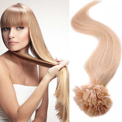Prodlužování vlasů a účesy - Vlasy keratin kvalita Remy AAA 51 cm, 100 ks - odstín 27