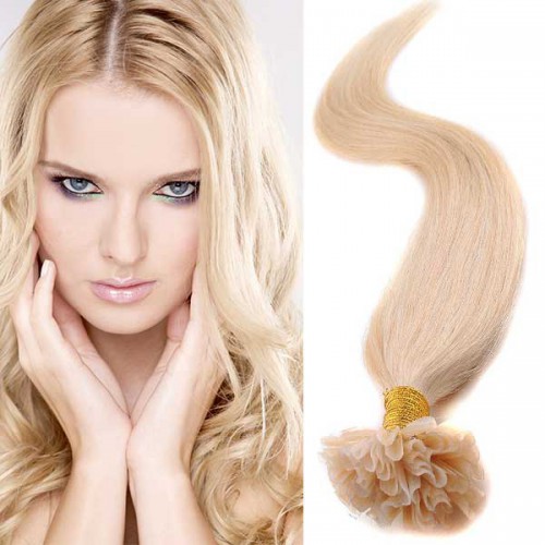 Prodlužování vlasů a účesy - Vlasy keratin kvalita Remy AAA 51 cm, 100 ks - odstín 613