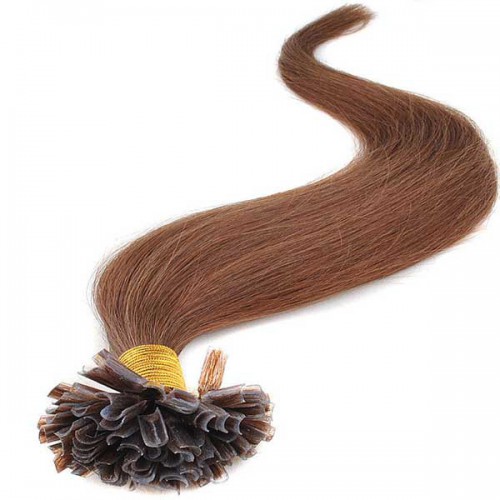 Prodlužování vlasů a účesy - Vlasy keratin kvalita Remy AAA 51 cm, 100 ks - odstín 6