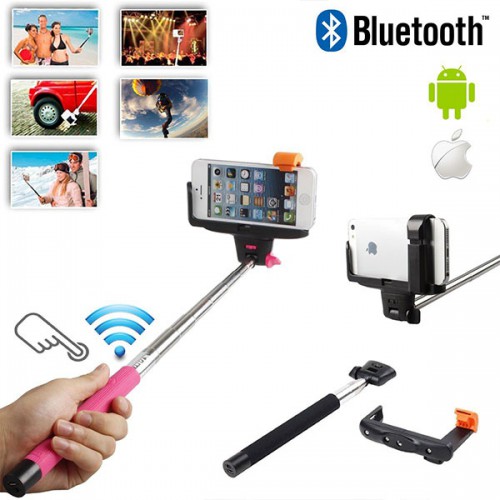 Domácnost a zábava - Teleskopická selfie tyč s vestavěným bluetooth ovládáním