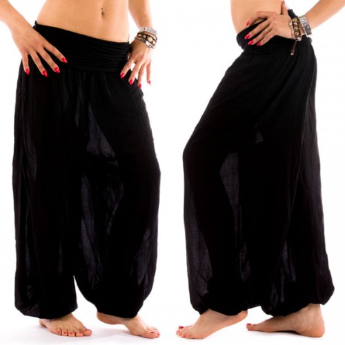 Dámská móda a doplňky - Harémové kalhoty Shakira - černá barva