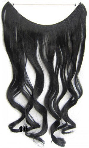 Prodlužování vlasů a účesy - Flip in vlasy - vlnitý pás vlasů 45 cm - odstín 1#