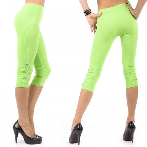 Dámská móda a doplňky - Dámské 3/4 legíny neon - zelené