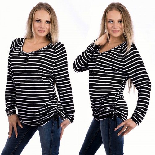 Dámská móda a doplňky - Dámská halenka Black Sailor s proužky