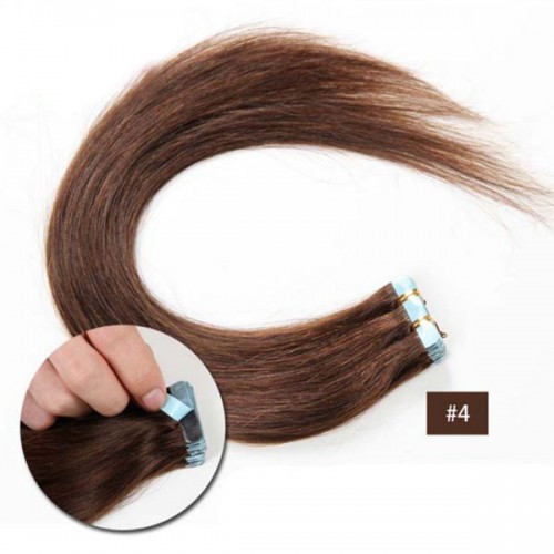 Prodlužování vlasů a účesy - Vlasy k prodloužení TAPE IN - délka 45 cm, odstín 4