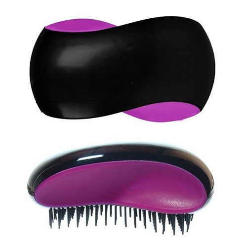 Prodlužování vlasů a účesy - Dtangler rozčesávací kartáč na vlasy Tangle Tamer - Black Purple
