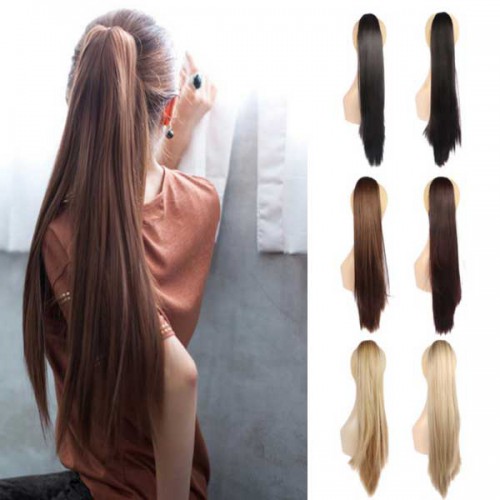 Prodlužování vlasů a účesy - Culík, extra dlouhý rovný cop na skřipci 80 cm