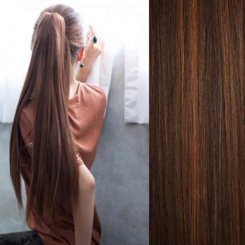 Prodlužování vlasů a účesy - Culík, extra dlouhý rovný cop na skřipci 80 cm